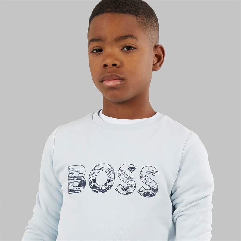 BOSS Boys Sweatshirt Pale Blue - Image 5
