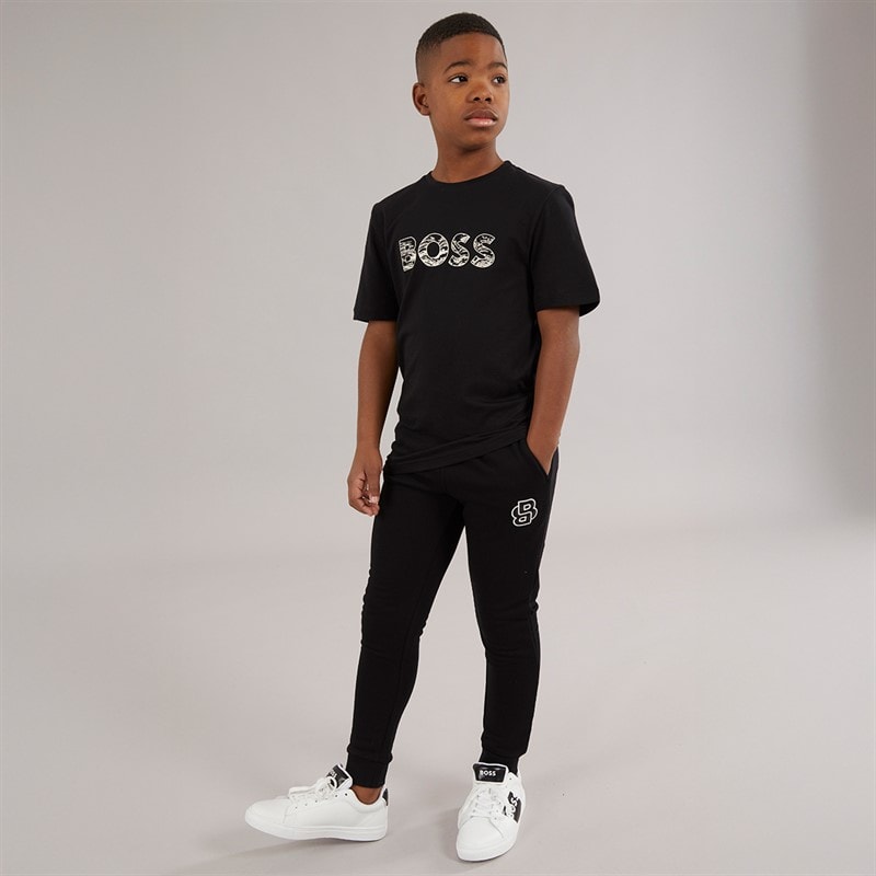 BOSS Boys Short Sleeve T-Shirt Black - Image 3