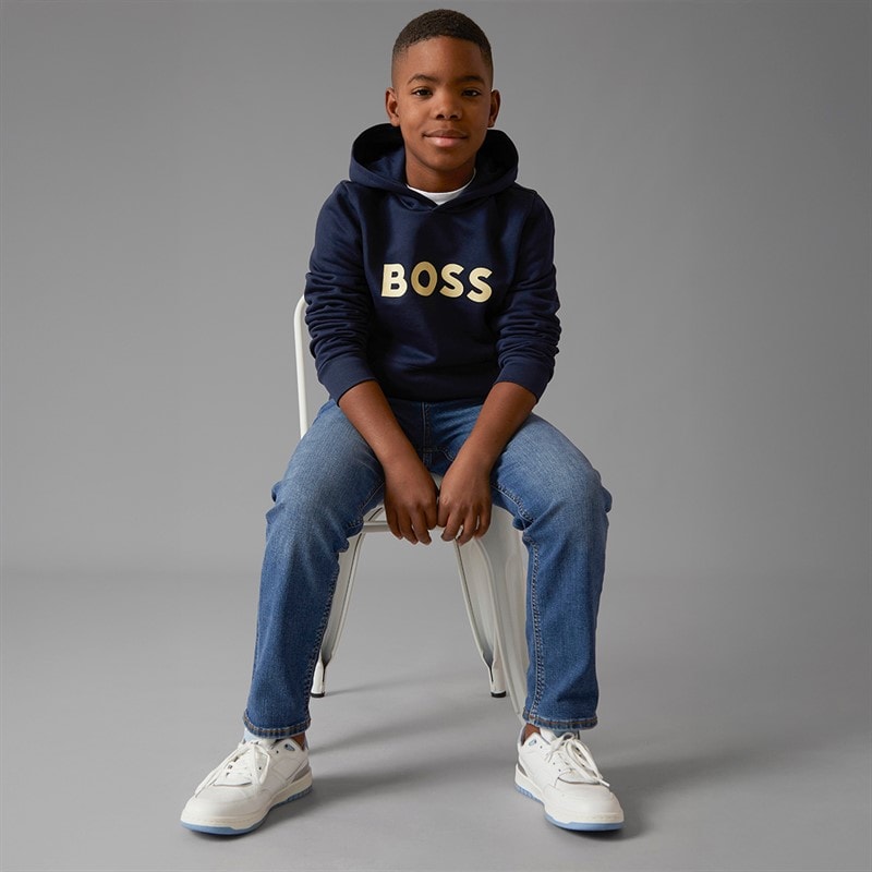 BOSS Boys Hoodie Navy - Image 4