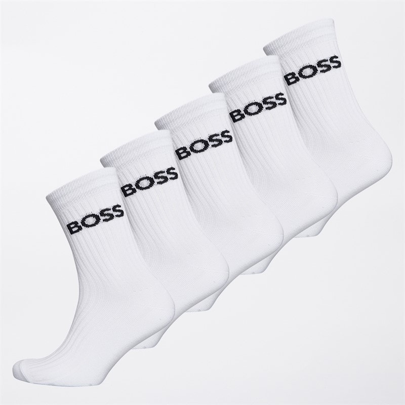 BOSS Boys Five Pack Socks White - Image 1