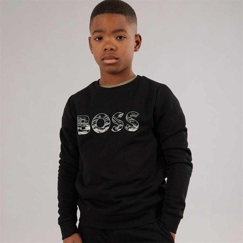 BOSS Boys Sweatshirt Black - Image 3