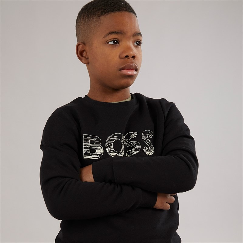 BOSS Boys Sweatshirt Black - Image 5