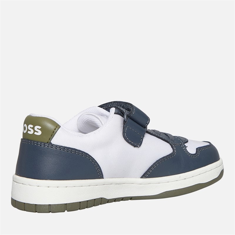 BOSS Infant Boys Single Strap Logo Court Trainers Dark Grey - Image 5