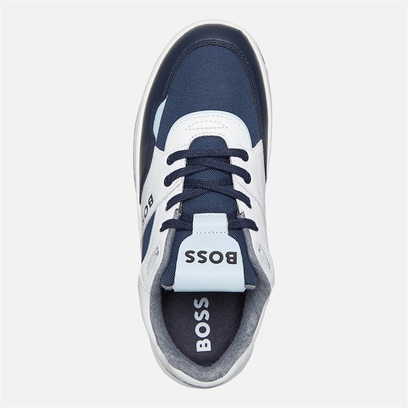 BOSS Junior Boys Court Trainers Navy - Image 4