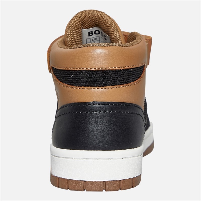 BOSS Infant Boys Single Strap Hi Top Trainers Cookie - Image 3