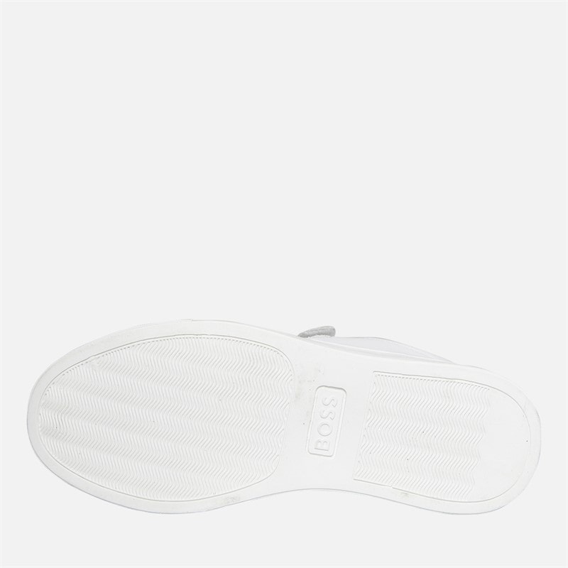 BOSS Boys Logo Three Strap Court Trainers White - Image 2