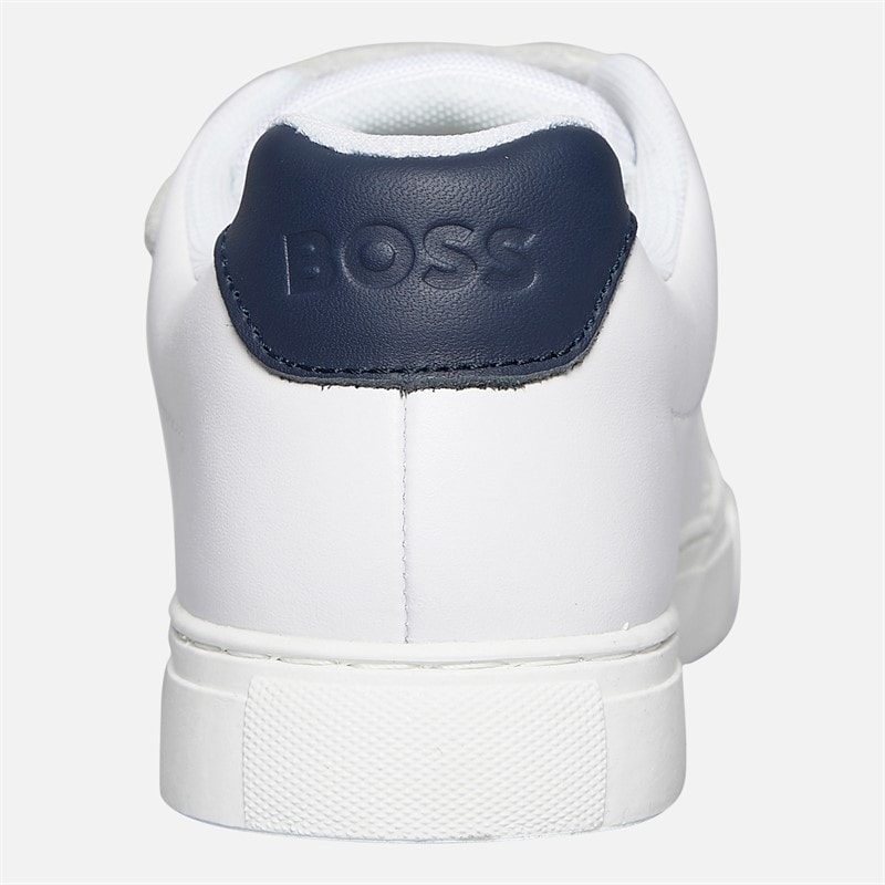BOSS Boys Logo Three Strap Court Trainers White - Image 3