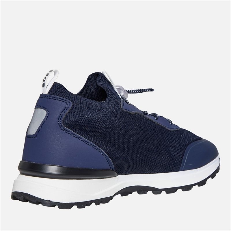 BOSS Junior Boys Logo Sock Trainers Navy - Image 5