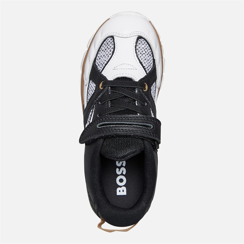 BOSS Infant Boys Single Strap Trainers White/Black White  Black - Image 4