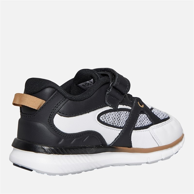 BOSS Infant Boys Single Strap Trainers White/Black White  Black - Image 5