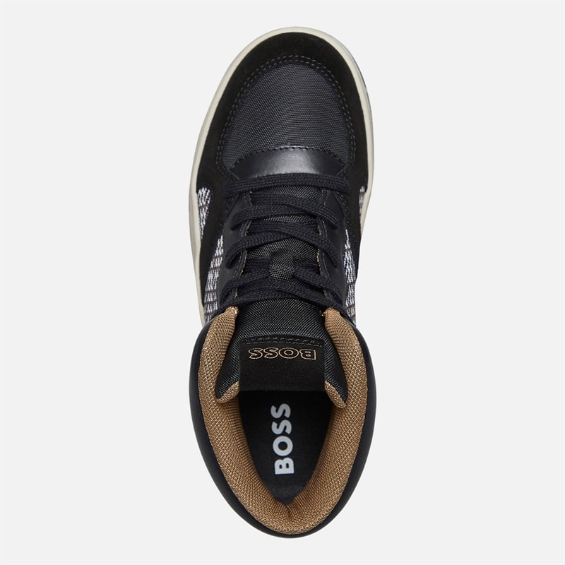 BOSS Junior Hi Top Trainers Black - Image 4