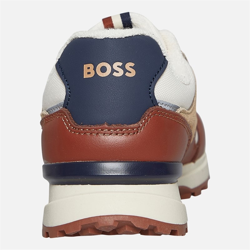 BOSS Junior Boys Multi Panel Trainers Sand - Image 3