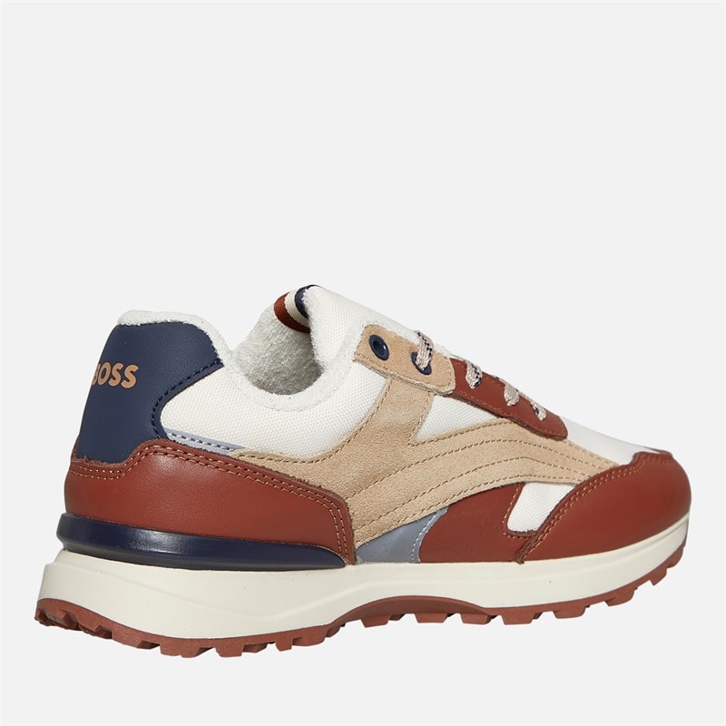 BOSS Junior Boys Multi Panel Trainers Sand - Image 5