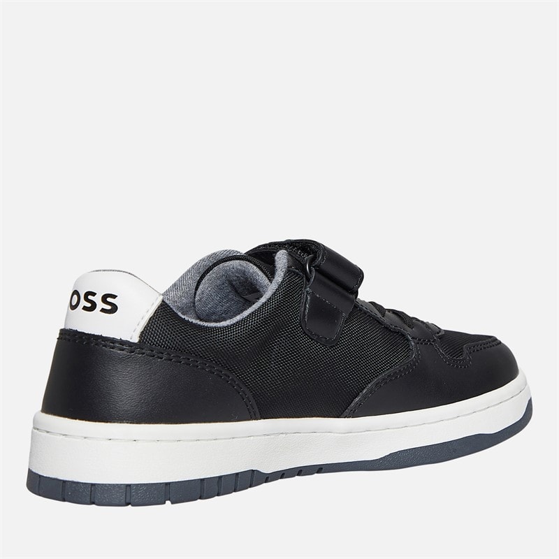 BOSS Boys Single Strap Logo Court Trainers Black - Image 5