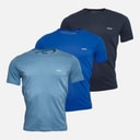 BOSS Mens Three Pack T-Shirts Navy/Blue/Light Blue