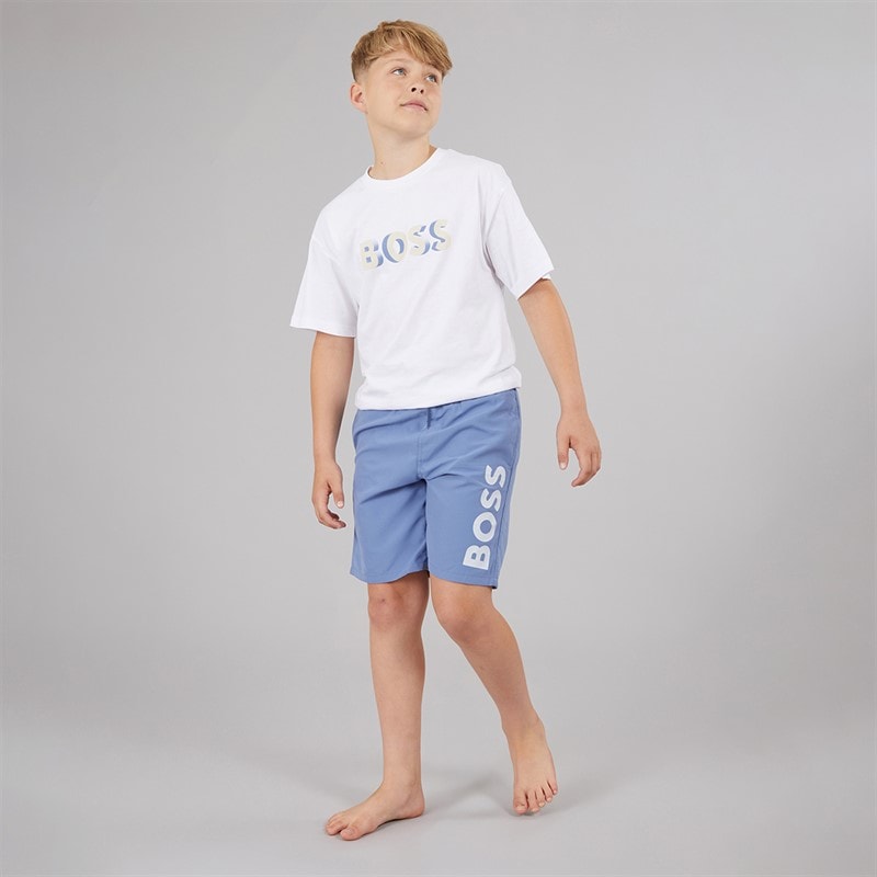 BOSS Boys Swim Shorts Lavender Blue - Image 3