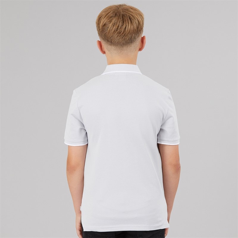 BOSS Boys Short Sleeve Polo Shirt Pale Blue - Image 2