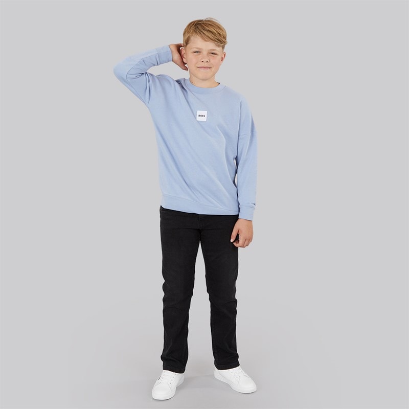 BOSS Boys Sweatshirt Medium Grey - Image 4