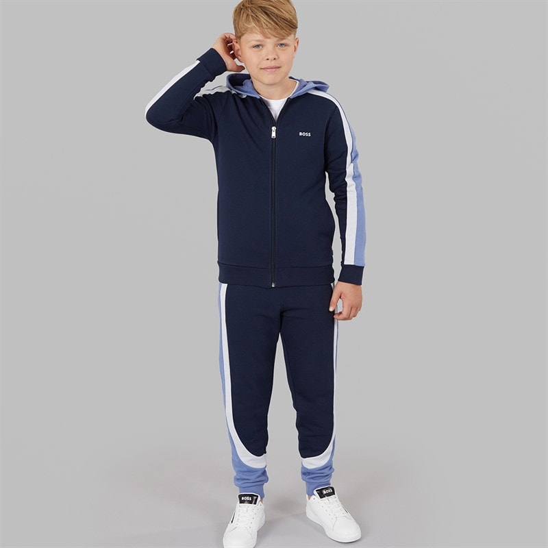 BOSS Boys Hoodie And Joggers Set Navy