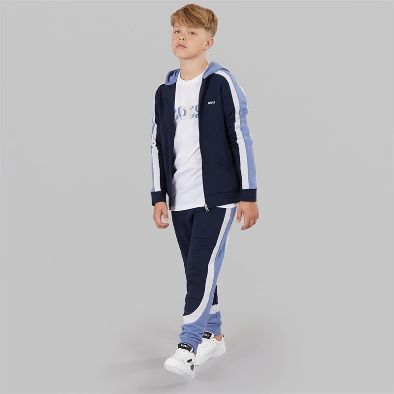 BOSS Boys Hoodie And Joggers Set Navy - Image 4