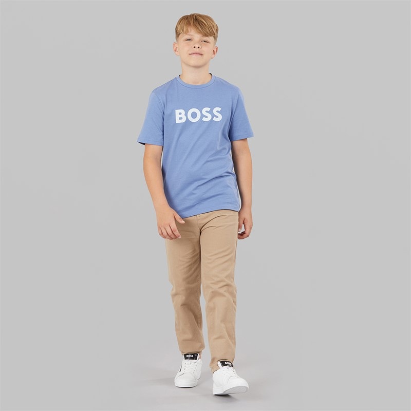 BOSS Boys T-Shirt Lavender Blue - Image 3