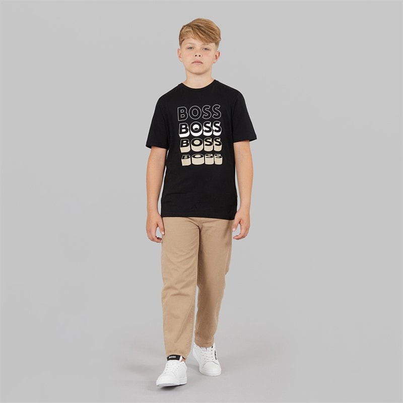 BOSS Boys T-Shirt Black - Image 3