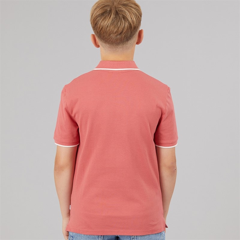 BOSS Boys Short Sleeve Polo Shirt Rasberry - Image 2