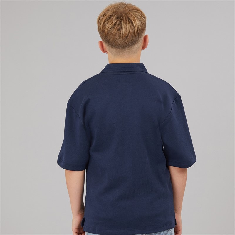 BOSS Boys Short Sleeve Polo Shirt Navy - Image 2