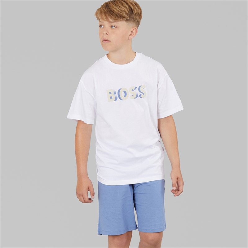 BOSS Boys T-Shirt And Bermuda Shorts Set White