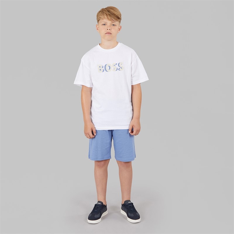 BOSS Boys T-Shirt And Bermuda Shorts Set White - Image 4