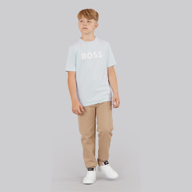 BOSS Boys T-Shirt Pale Blue - Image 3