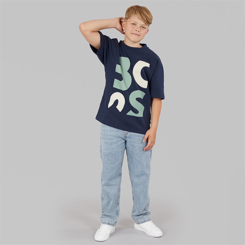 BOSS Boys T-Shirt Navy - Image 3