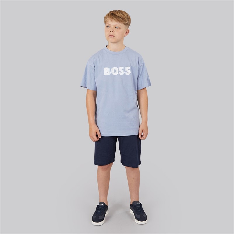 BOSS Boys T-Shirt And Bermuda Shorts Set Navy - Image 4