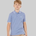 BOSS Boys Short Sleeve Polo Shirt Lavender Blue