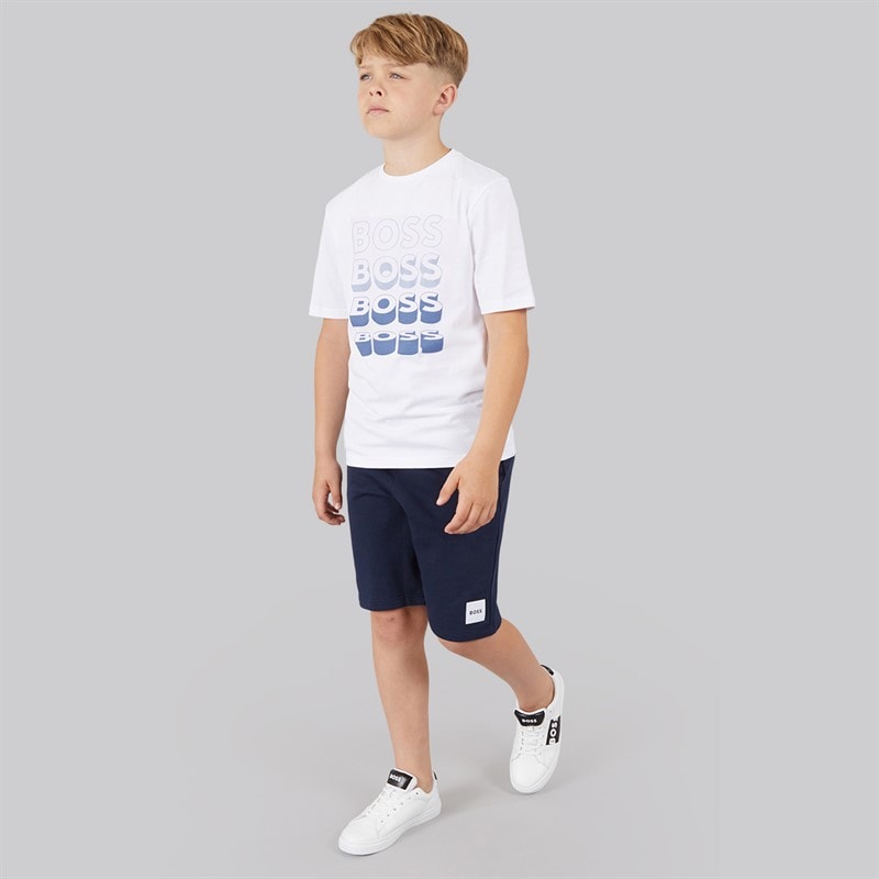 BOSS Boys T-Shirt White - Image 3