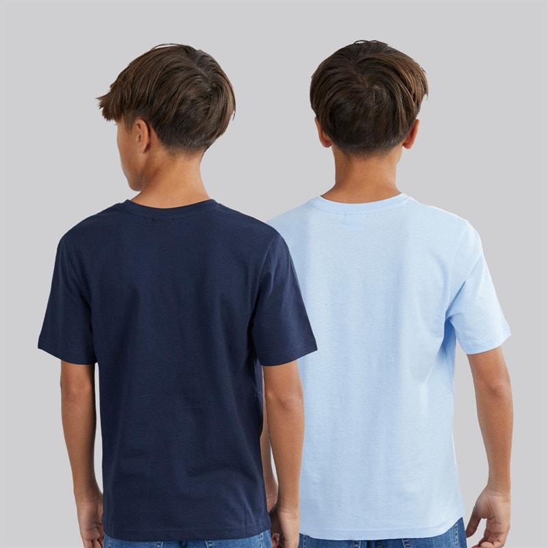 BOSS Boys Two Pack T-Shirts Navy/Pale Blue - Image 2