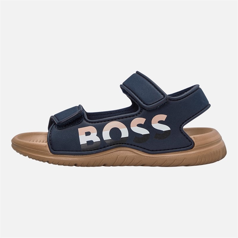 BOSS Infant Boys Adjustable Ankle Strap Sandals Navy