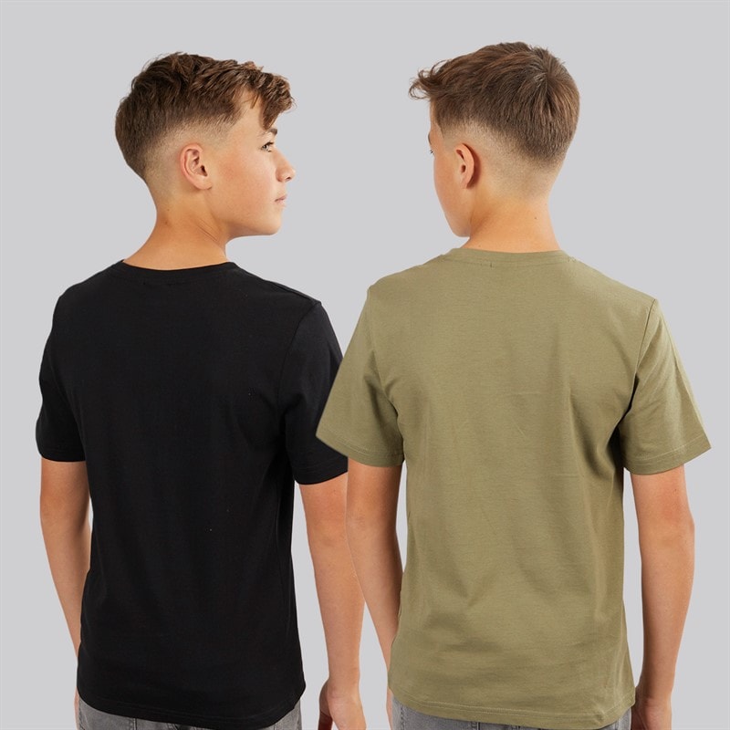BOSS Boys Two Pack T-Shirts Khaki/Black - Image 2