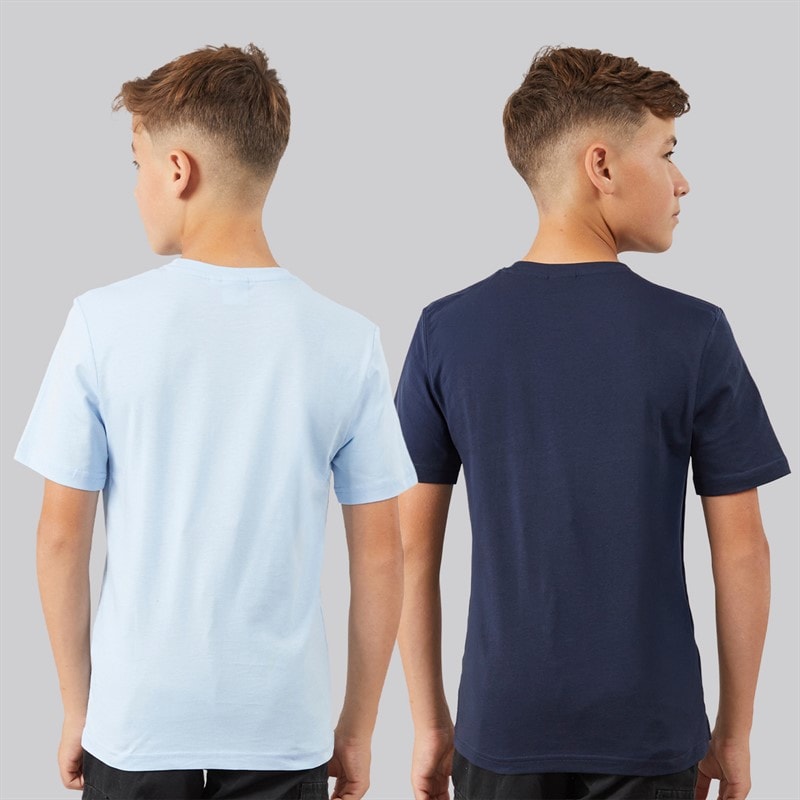BOSS Boys Two Pack T-Shirts Pale Blue/Navy - Image 2