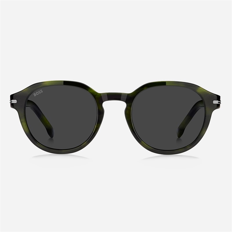BOSS Mens Rectanular Sunglasses Green Horn - Image 2
