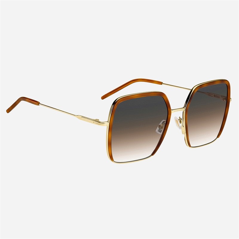 BOSS Womens Square Sunglasses Havana Gold - Image 3