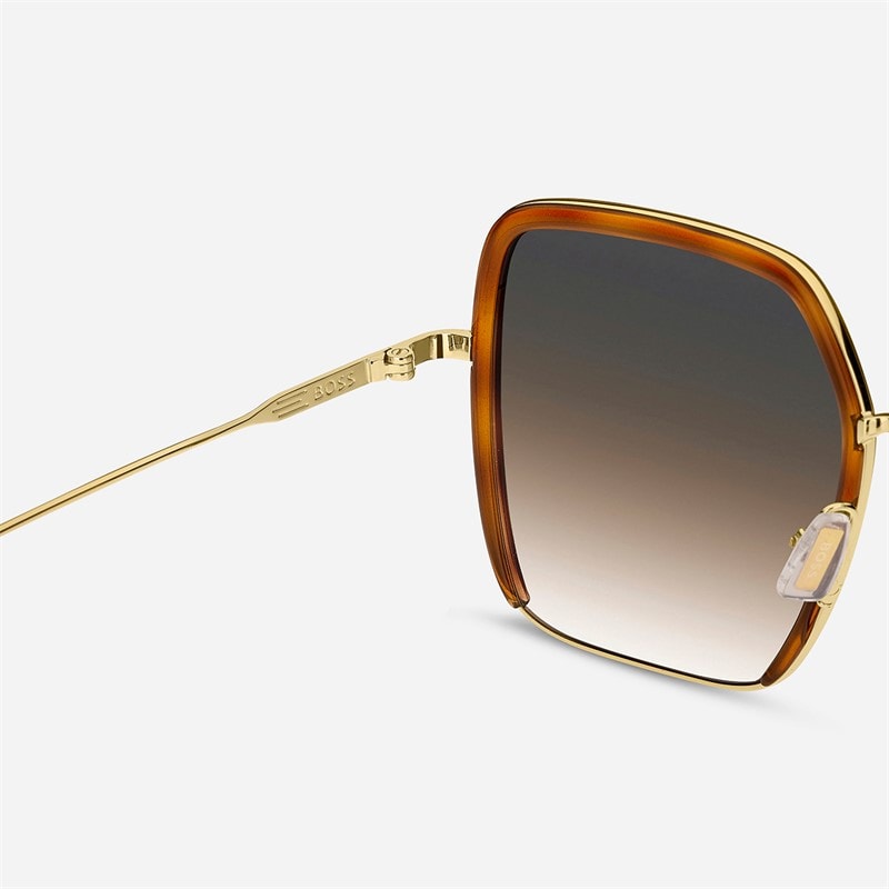 BOSS Womens Square Sunglasses Havana Gold - Image 5