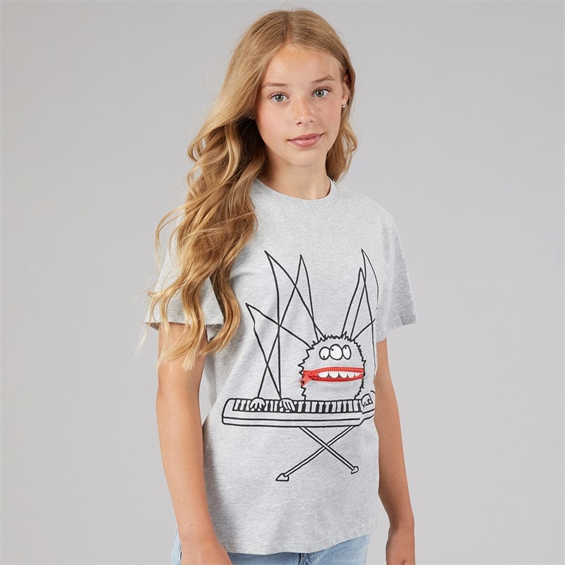 STELLA McCARTNEY Girls T-Shirts Grigio Medio Melange Grigio Medio Mel.