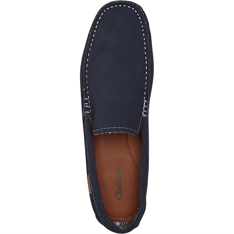 Chatham Marine Mens Suede Driving Moccasins Navy Suede - Image 4