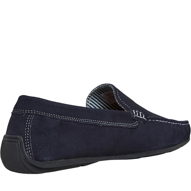 Chatham Marine Mens Suede Driving Moccasins Navy Suede - Image 5