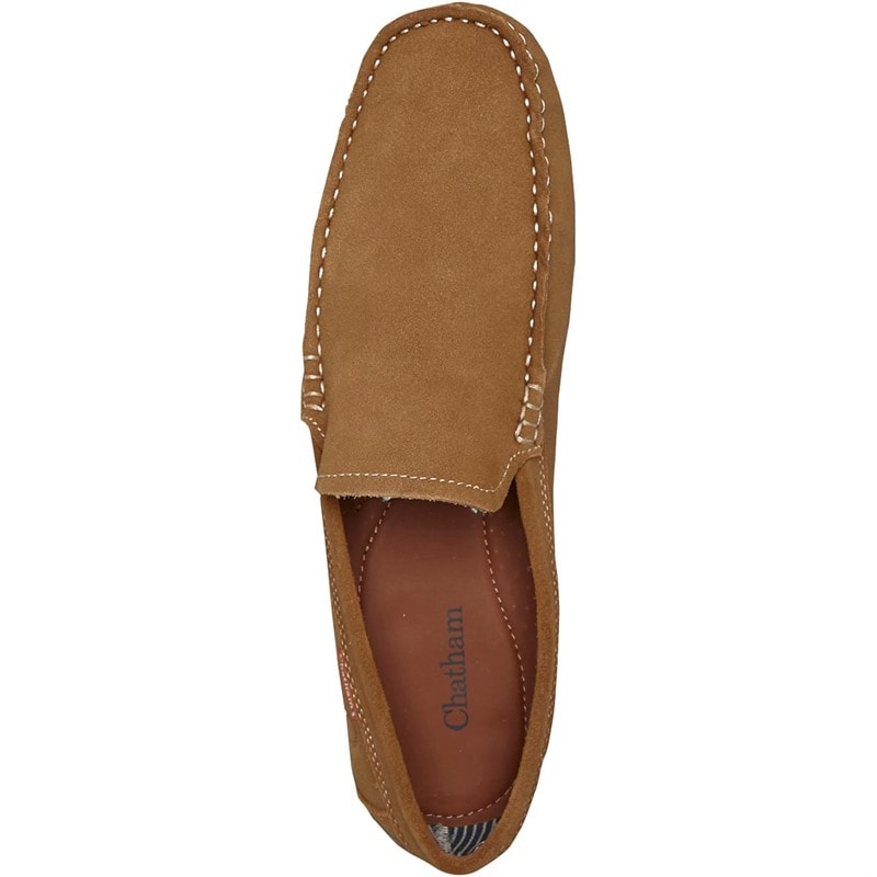Chatham Marine Mens Suede Driving Moccasins Tan Suede - Image 4