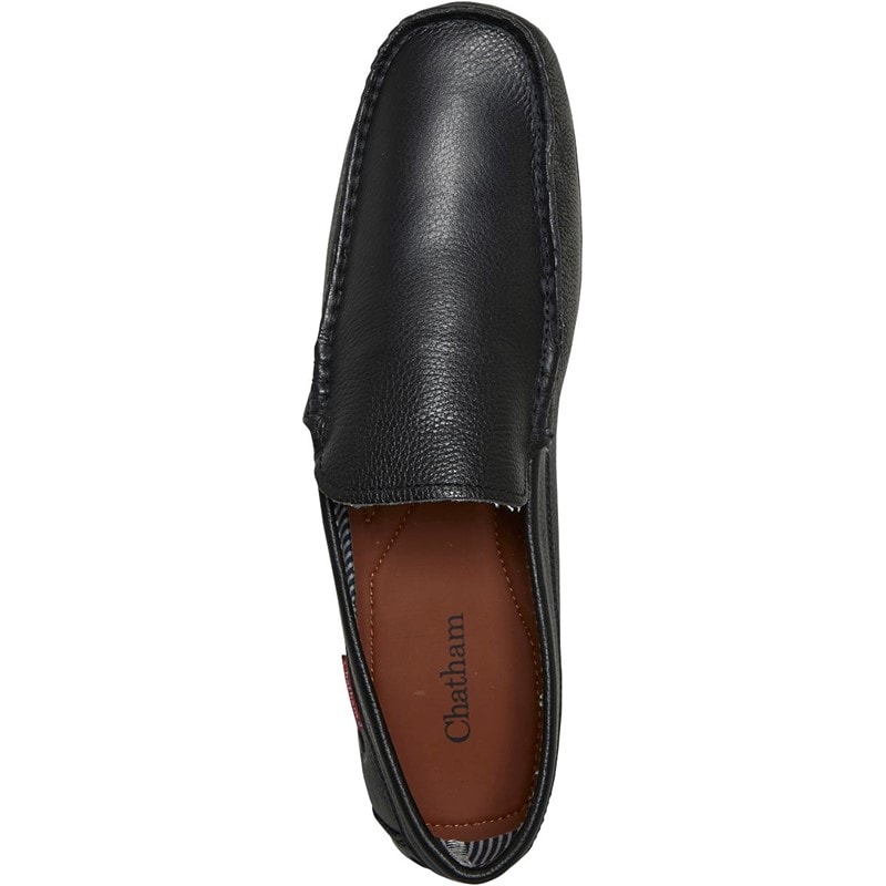 Chatham Marine Mens Leather Driving Moccasins Black Leather - Image 4