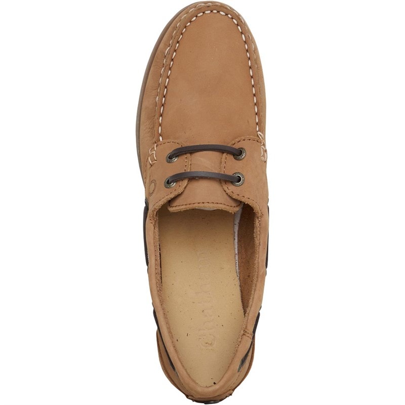 Chatham Marine Womens Willow Boat Shoes Dark Tan - Image 4