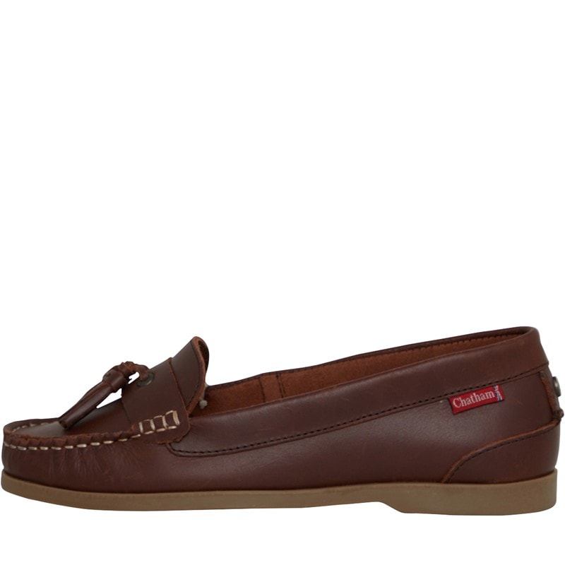 Chatham Marine Womens Arora Boat Shoes Dark Brown - Image 1