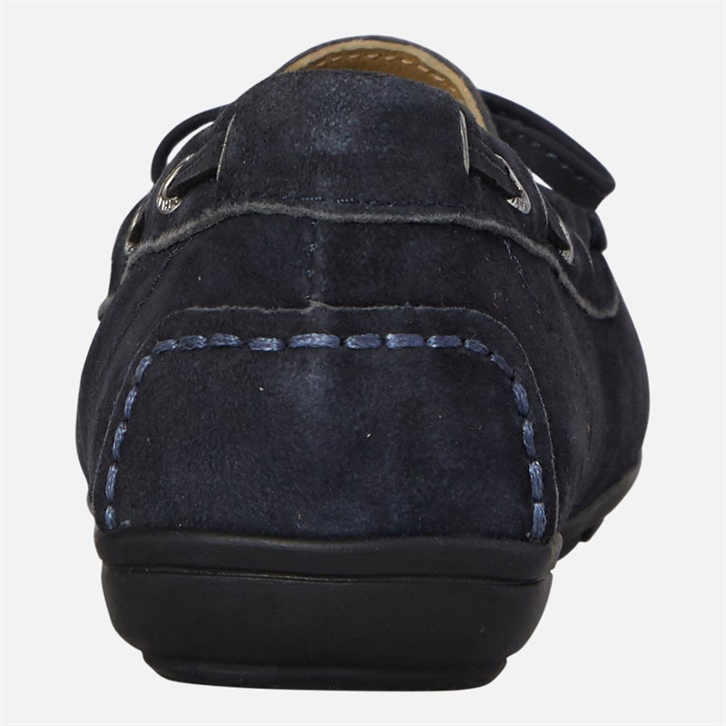 Chatham Marine Womens Paxos Driving Moccasins Navy Suede - Image 3
